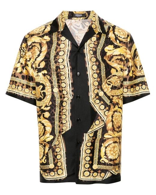 Versace Yellow Wild Barocco Illusion Shirt for men