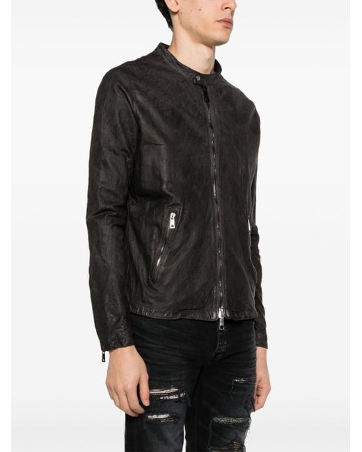 レザージャケット・コート Giorgio Brato SS22 LONG LEATHER GILET (GD22S9991V BLACK) Giorgio Brato Leather Biker Jacket | Black | FARFETCH
