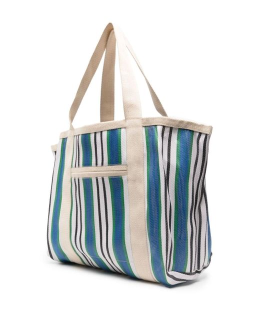 ★Isabel Marant★ WADEN STRIPED NYLON TOTE BAG BLUE MULTI-CO Warden tote bag | Isabel Marant | OTTODISANPIETRO