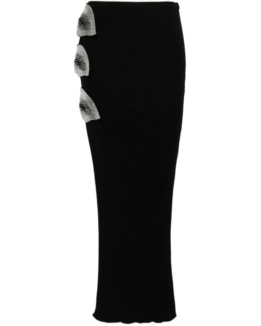 GIUSEPPE DI MORABITO Black Cotton Knit Skirt
