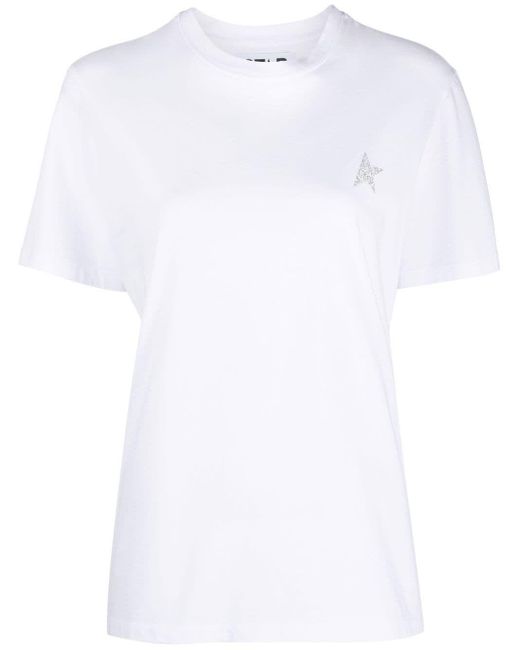 Golden Goose Deluxe Brand White T-Shirt Star Crystal