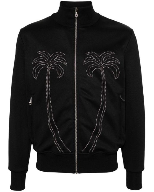 Palm Angels Black Studded Sweatshirt for men