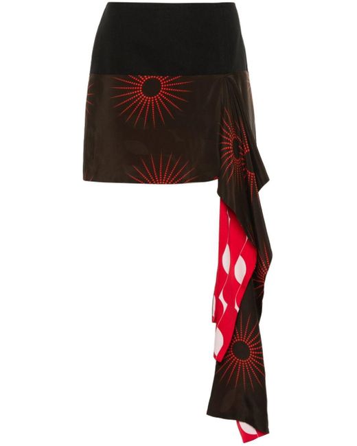 Dries Van Noten Black Mini Skirt With Draping