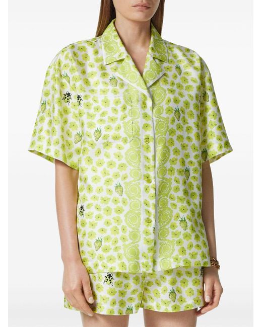 Camicia in seta di Versace in Yellow
