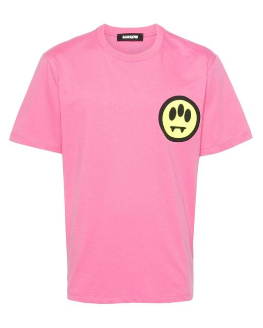 Barrow Pink Cotton Jersey T-shirt for men