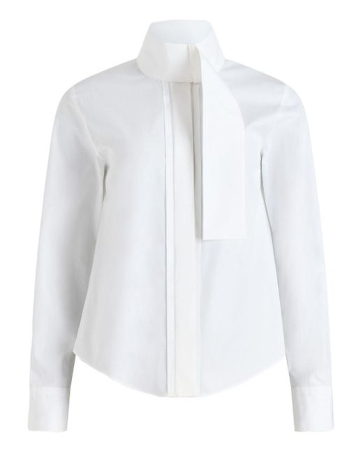 Patou White Scarf Neck Blouse