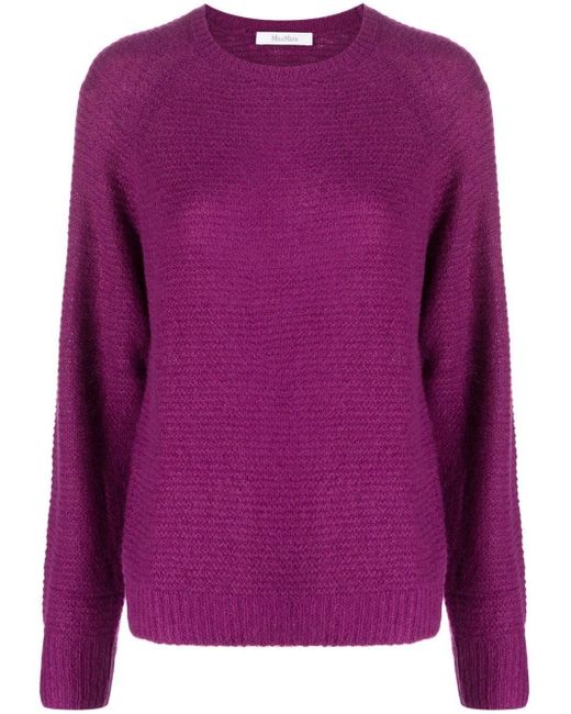Max Mara Purple Jumbo Cashmere And Silk Sweater