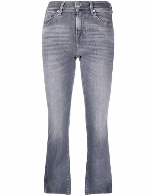 7 For All Mankind Denim High-waisted Stretch Jeans in Grey (Grey) - Save  40% - Lyst
