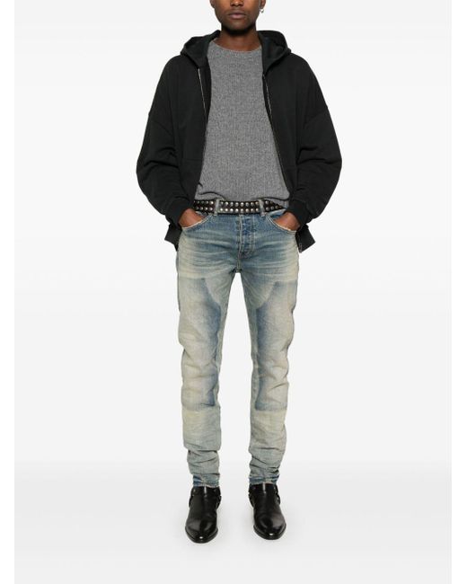 Palm Angels Black Curved Logo Zipped Hoody for men
