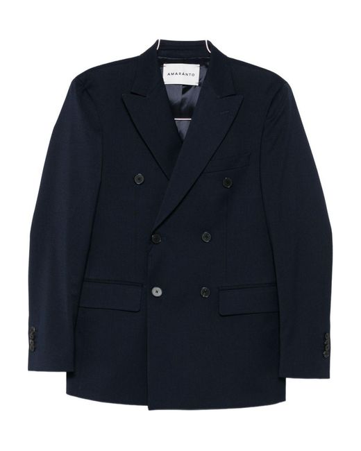 Amaranto Blue Double-Breasted Jacket for men