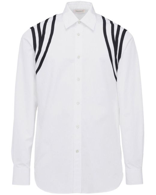Alexander McQueen White Harness Tape Cotton Shirt for men