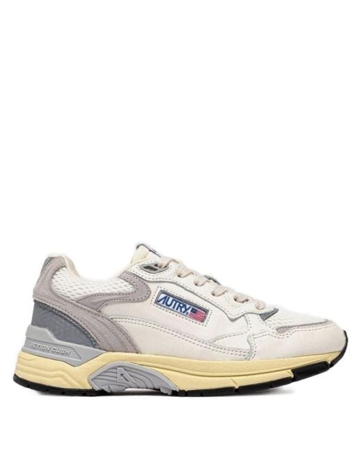 Autry White Hyperway Mesh-Panel Leather Sneakers for men