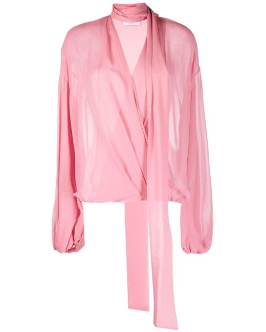 Blusa con dettaglio foulard di Blumarine in Pink