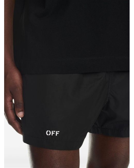 Off-White c/o Virgil Abloh Black Logo Beach Shorts for men