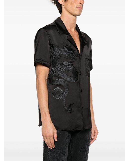 Balmain Black Embroidery Shirt for men