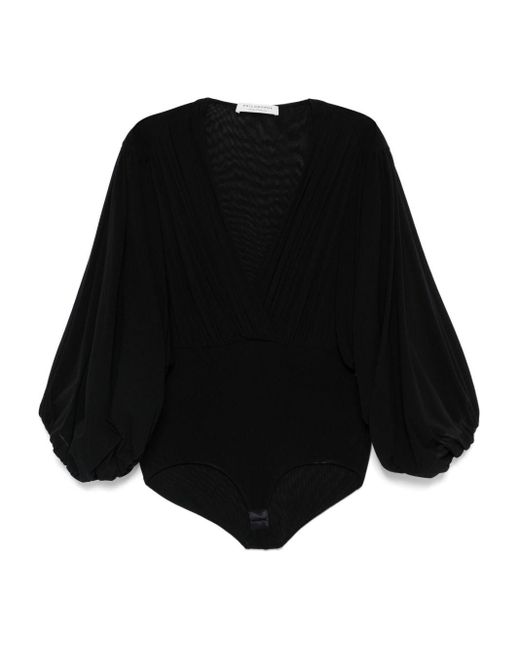 Philosophy Di Lorenzo Serafini Black Draped Bodysuit