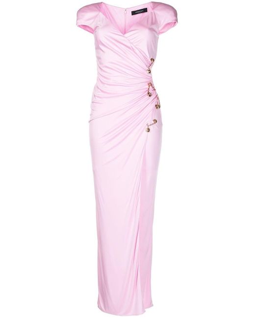 Versace Medusa Safety Pin Dress in Pink - Lyst
