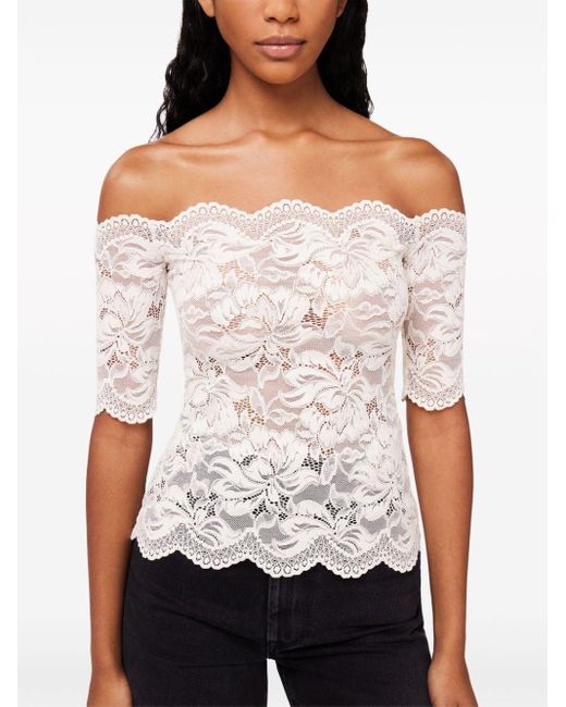 Rabanne White Stretch Lace Top