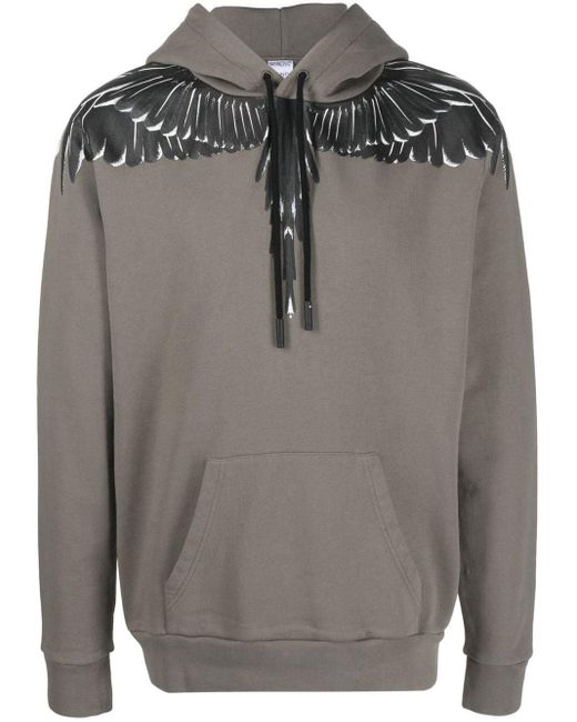 Marcelo Burlon Icon Wings Organic Cotton Hoodie in Grey for Men | Lyst UK