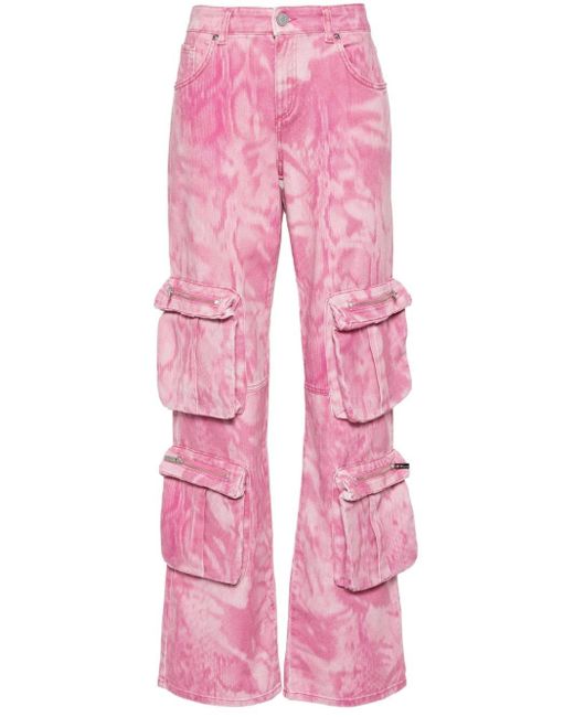 Blumarine Pink Camouflage Print Trousers