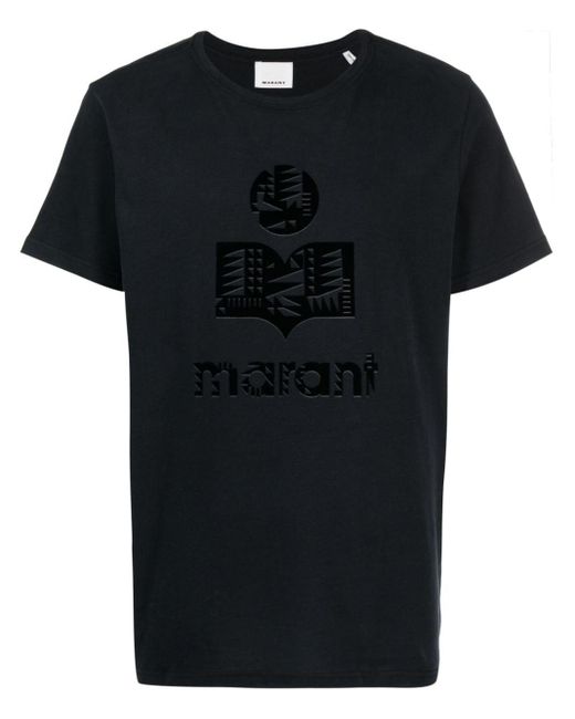 Isabel Marant Black Zafferh Logo-embossed Organic Cotton T-shirt for men