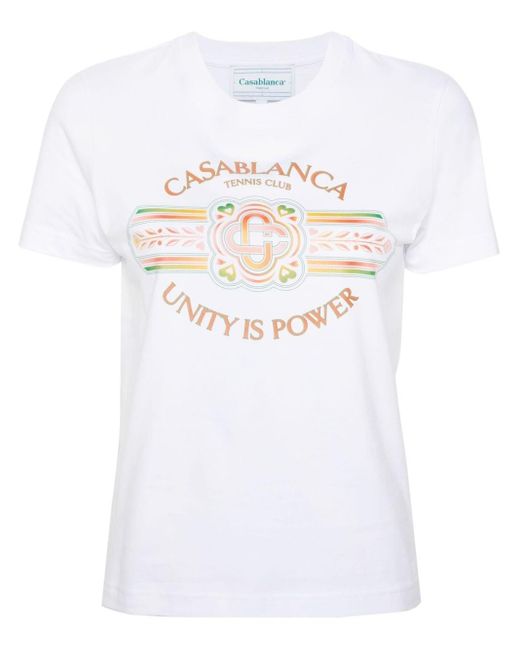 Casablancabrand White Cotton Jersey T-shirt