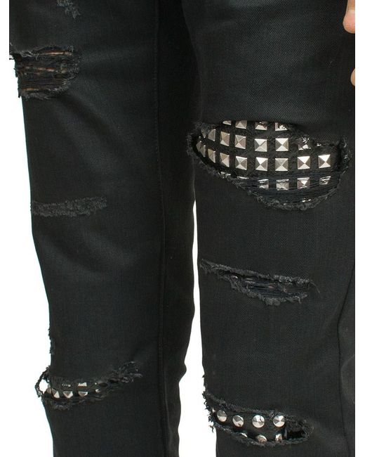 saint laurent studded jeans