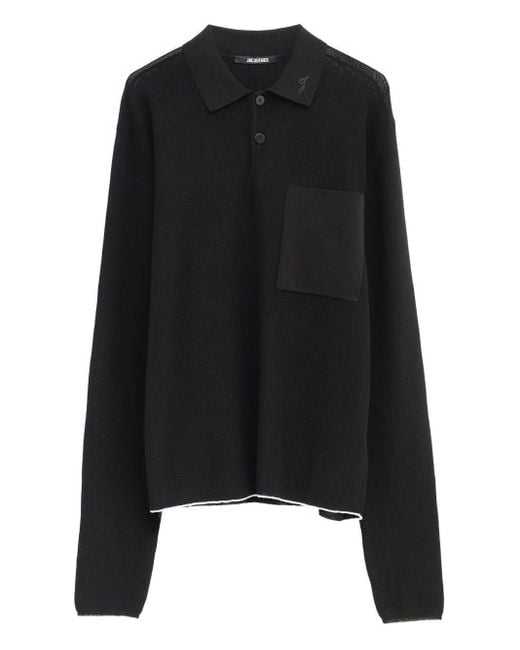 Jacquemus Black 'Le Polo Tricot' Polo Shirt for men