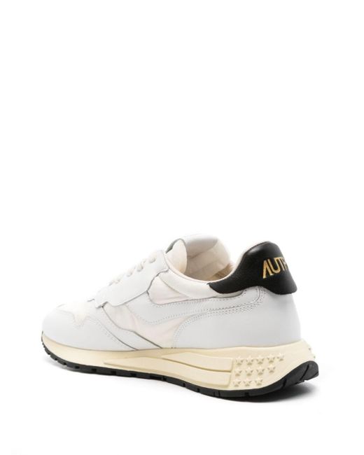 Autry Reelwind Low Sneakers In White Nylon And Suede for men