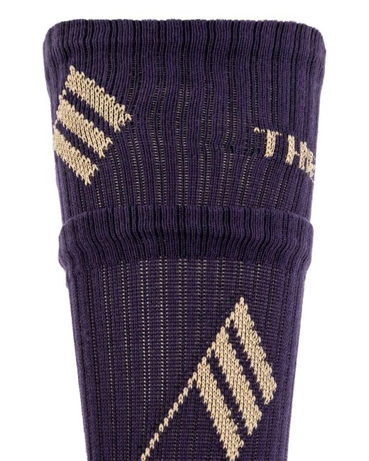 The Attico Purple Flag-Logo Cotton Socks
