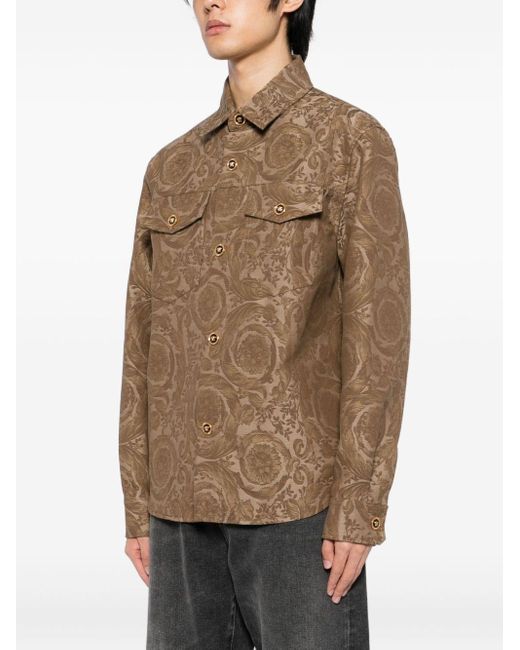 GIACCA STAMPA BAROCCA di Versace in Brown da Uomo