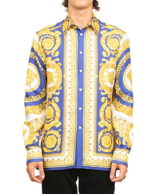 Versace Multicolor Baroque Silk Shirt for men