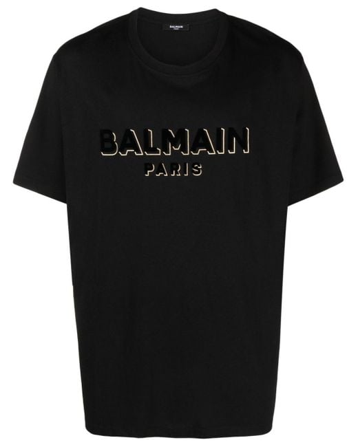 Balmain Black T-Shirt Logo for men
