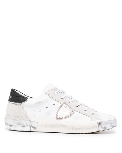 Philippe Model Prsx Leather And Suede Sneakers in White - Lyst