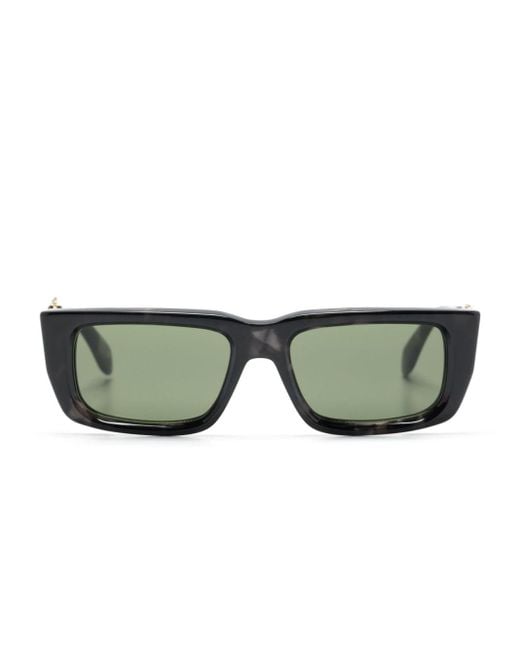 Palm Angels Green Logo Sunglasses for men