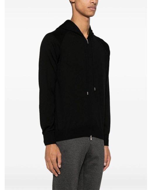Tagliatore Black Zip Sweater for men