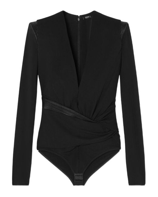 Body Responsabile Stretch Crepe Jersey di Versace in Black