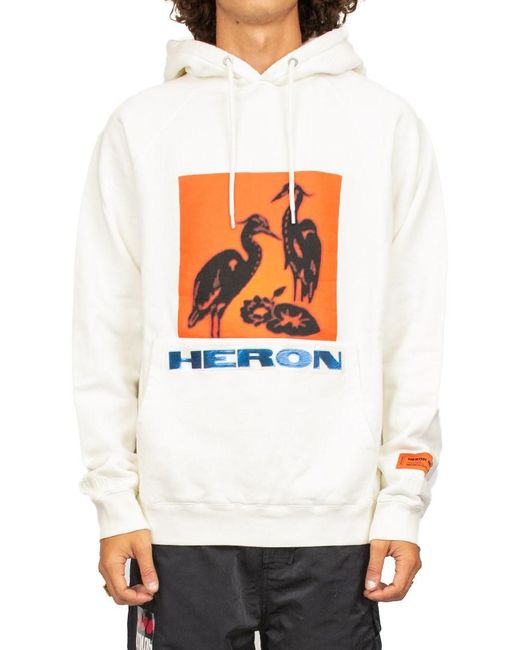 Heron Preston Printed Hoodie in White for Men - Save 32% - Lyst