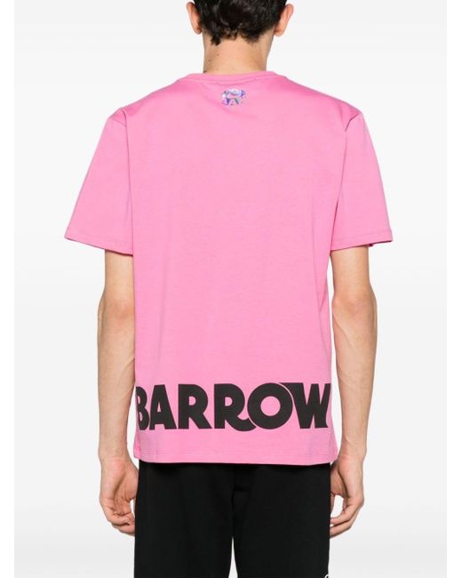 Barrow Pink Cotton Jersey T-Shirt for men
