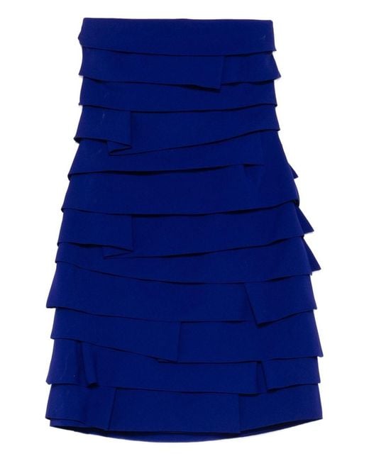 Versace Blue Flounced Minidress