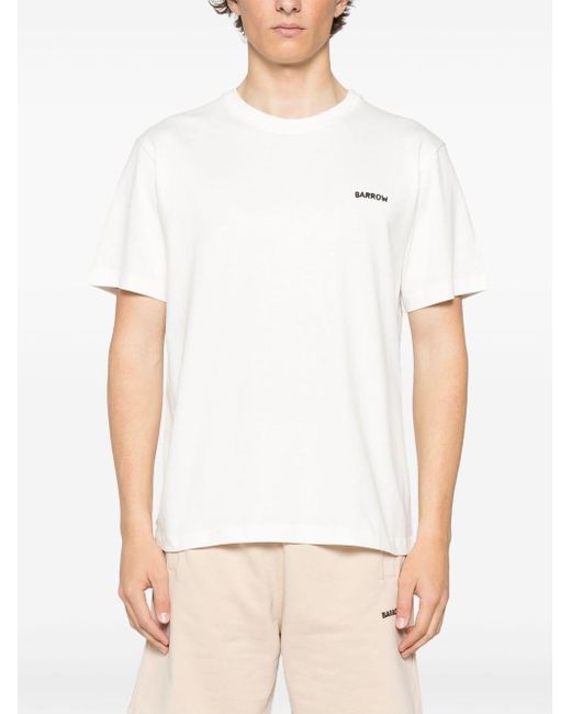 Barrow White Cotton Jersey T-shirt