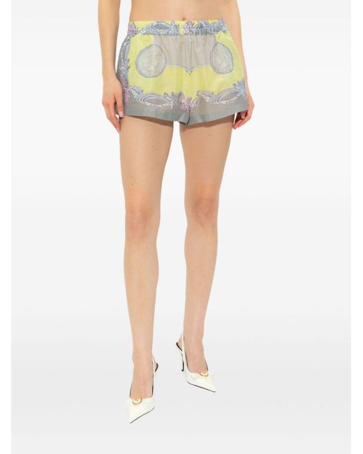 Versace Multicolor Silk Blend Shorts
