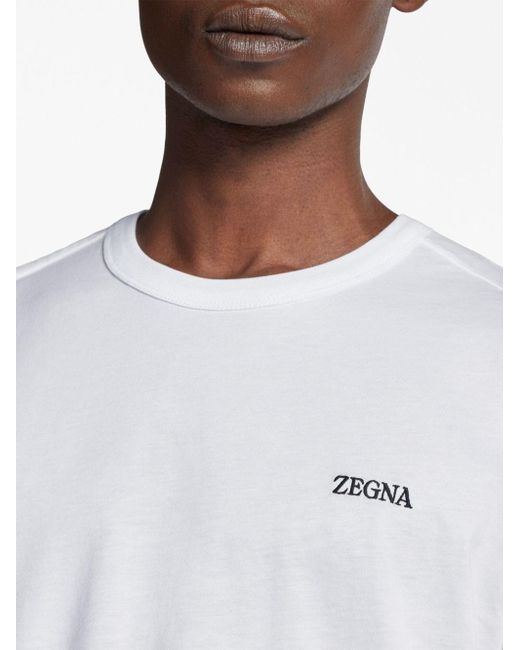 Zegna White Cotton T-shirt for men