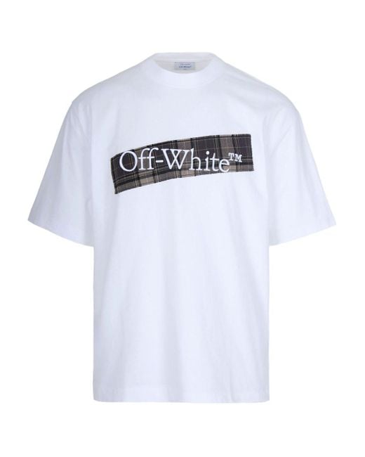 T-Shirt Flannel Diag Skate S/S Tee di Off-White c/o Virgil Abloh in White da Uomo