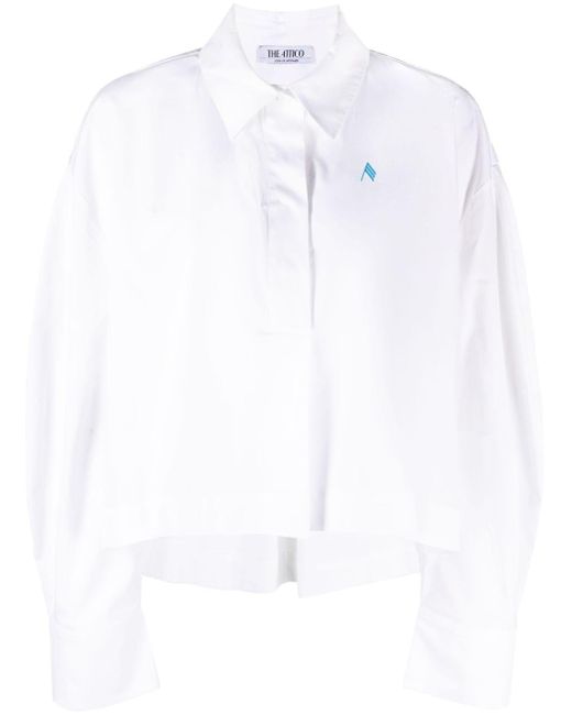 The Attico White "jill" Crop Shirt | Lyst