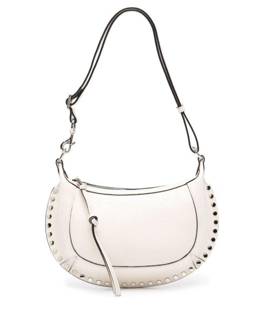 Isabel Marant White Oskan Moon Leather Shoulder Bag