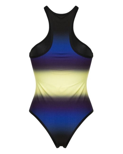 The Attico Blue Ombré-print Swimsuit