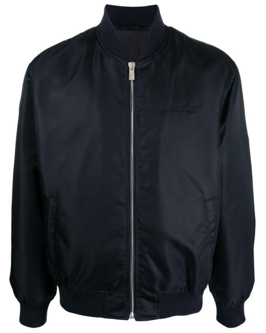 Versace Bomber Jacket With Print in Blue for Men Lyst