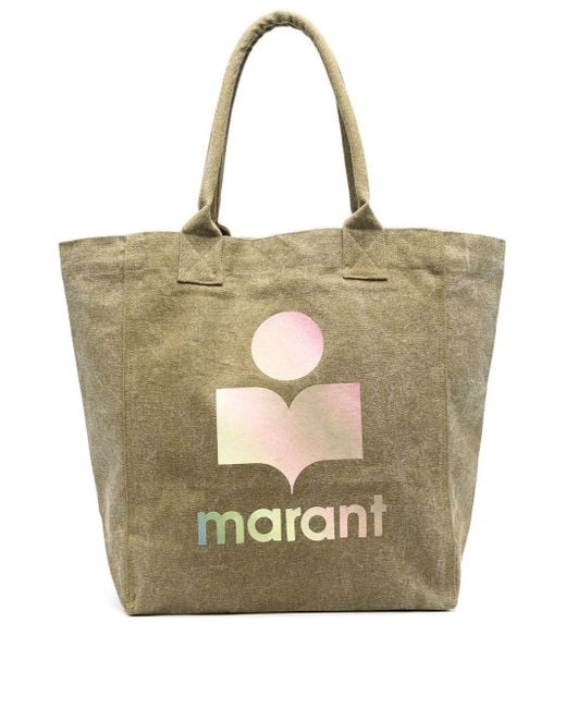 Isabel Marant Green Maro Logo-print Tote Bag