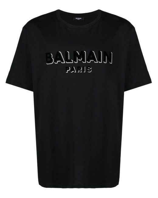 Balmain Black T-shirt Logo for men